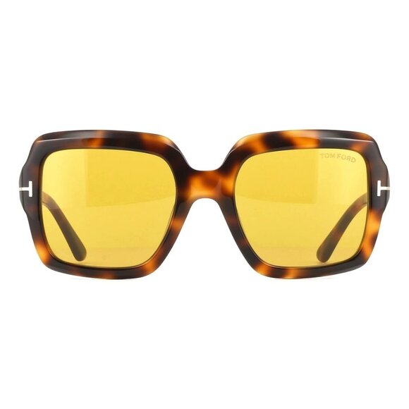 New TOM FORD Kaya Havana Square FT1082/S 53E Sunglasses Women - Picture 2 of 4